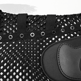 Cyberpunk Mesh Top for Men with Studded Faux Leather Design