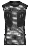 Cyberpunk Mesh Top for Men with Studded Faux Leather Design
