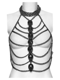 Cyberpunk Skull Chain Body Harness Gothic for Women