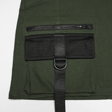 Cyberpunk Utility Mini Skirt with Laced-Up and Pockets