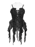 Dark Floral Gothic Lace-Up Ribbon Bodice Corset