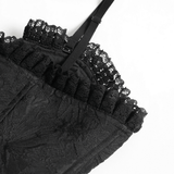 Dark Floral Gothic Lace-Up Ribbon Bodice Corset