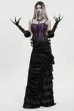 Dark Fluffy Gothic Gloves with Demon Claws and Edgy Cuffs