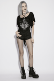 Dark Goth Low Rise Shorts with Buckle and Metal Studs