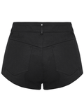 Dark Goth Low Rise Shorts with Buckle and Metal Studs