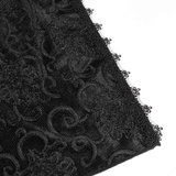 Dark Gothic Lace Off-Shoulder Dress with Ruffles and Pearls