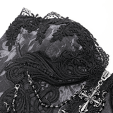 Dark Lace Gothic Corset with Chains and Garter Detailing