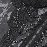 Dark Lace Gothic Corset with Chains and Garter Detailing