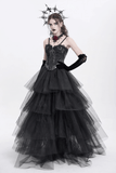 Dark Lace Gothic Corset with Chains and Garter Detailing