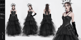 Dark Lace Gothic Corset with Chains and Garter Detailing
