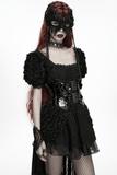 Dark Priestess Lace Face Mask with Beaded Head Ornament