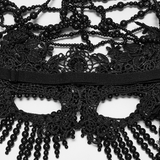 Dark Priestess Lace Face Mask with Beaded Head Ornament