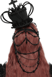 Dark Priestess Lace Face Mask with Beaded Head Ornament