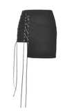 Dark Punk Asymmetrical Lace-Up Mini Skirt for Women