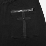 Dark Punk Twill Mini Skirt with Zip Utility Pockets