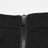Dark Punk Twill Mini Skirt with Zip Utility Pockets