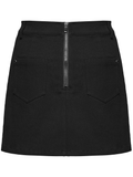 Dark Punk Twill Mini Skirt with Zip Utility Pockets