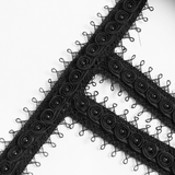 Dark Romantic Velvet Tiered Skirt with Lace and Chains