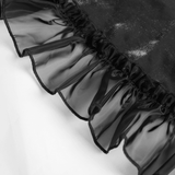 Dark Romantic Velvet Tiered Skirt with Lace and Chains
