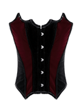 Dark Velvet Corset with Burgundy Jacquard Inserts