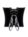 Dark Velvet Corset with Burgundy Jacquard Inserts