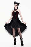 Dark Velvet Corset with Burgundy Jacquard Inserts