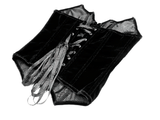 Dark Velvet Corset with Burgundy Jacquard Inserts