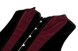 Dark Velvet Corset with Burgundy Jacquard Inserts