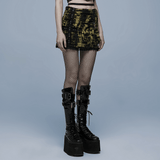 Decadent Punk Cross Broken Hole Knit Mini Skirt