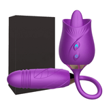 Rose-Shaped Double-Headed Licking Thrusting Vibrator / Women's Sex Toy for Clitoris Stimulation - EVE's SECRETS