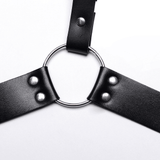 Dynamic Leather Body Harness featuring Metal Embellishments