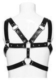 Dynamic Leather Body Harness featuring Metal Embellishments