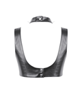 Edgy Bra Top with Spiked Accents and Bold Neck Harness