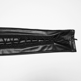 Edgy Gothic Mesh Lace-Up Rubberized Leggings for Women