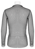 Edgy Gothic Punk Rhombus Mesh Top for Stylish Appeal