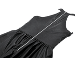 Edgy Leather Dress with Zipper Back and Metal Chain Accents