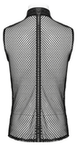 Edgy Male Mesh Vest with Rubber Buckles and Iron Rings