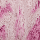 Edgy Pink Faux Fur Jacket with Leopard Print Interior