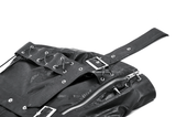 Edgy Punk Corset Top with Zipper Front and Spike Accents