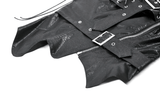Edgy Punk Corset Top with Zipper Front and Spike Accents