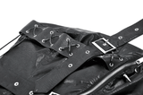 Edgy Punk Corset Top with Zipper Front and Spike Accents