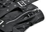 Edgy Punk Corset Top with Zipper Front and Spike Accents