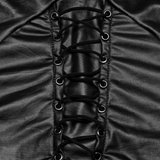 Edgy Punk Mesh Camisole with Crisscross Straps and Eyelets