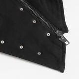 Edgy Spike Corset Top with Punk Lace-Up Hardware Accents