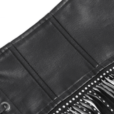 Edgy Waist Corset Belt with Studded Tassel Fringe