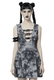 Elastic and Sexy Fit Gothic Tie-Dye Buckle Dress