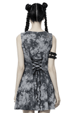 Elastic and Sexy Fit Gothic Tie-Dye Buckle Dress