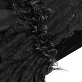 Elegant Black Gothic Lace and Velvet Formal Dress