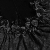 Elegant Black Gothic Lace and Velvet Formal Dress