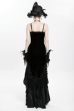 Elegant Black Gothic Lace and Velvet Formal Dress
